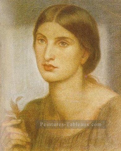 Étude d’une fille préraphaélite Fraternité Dante Gabriel Rossetti Peintures à l'huile
